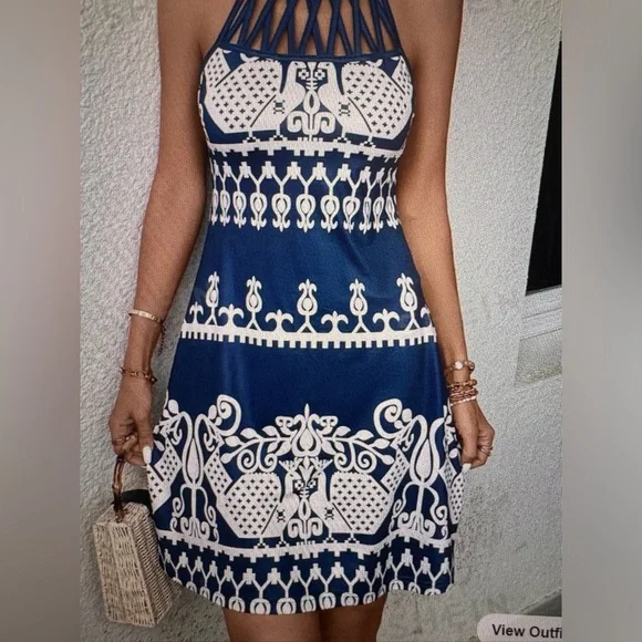 PRICE DROP! SHEIN Gorgeous Cut Out Halter Neck Dress - Size Medium - Picture 1 of 12